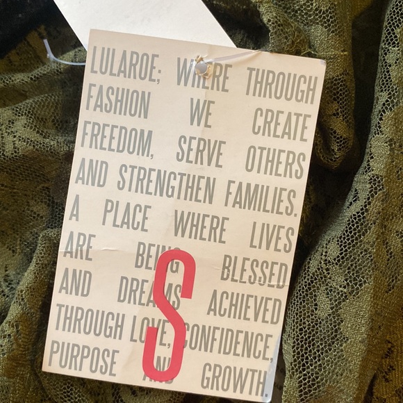 LulaRoe lace joy vest size S green - Picture 10 of 11